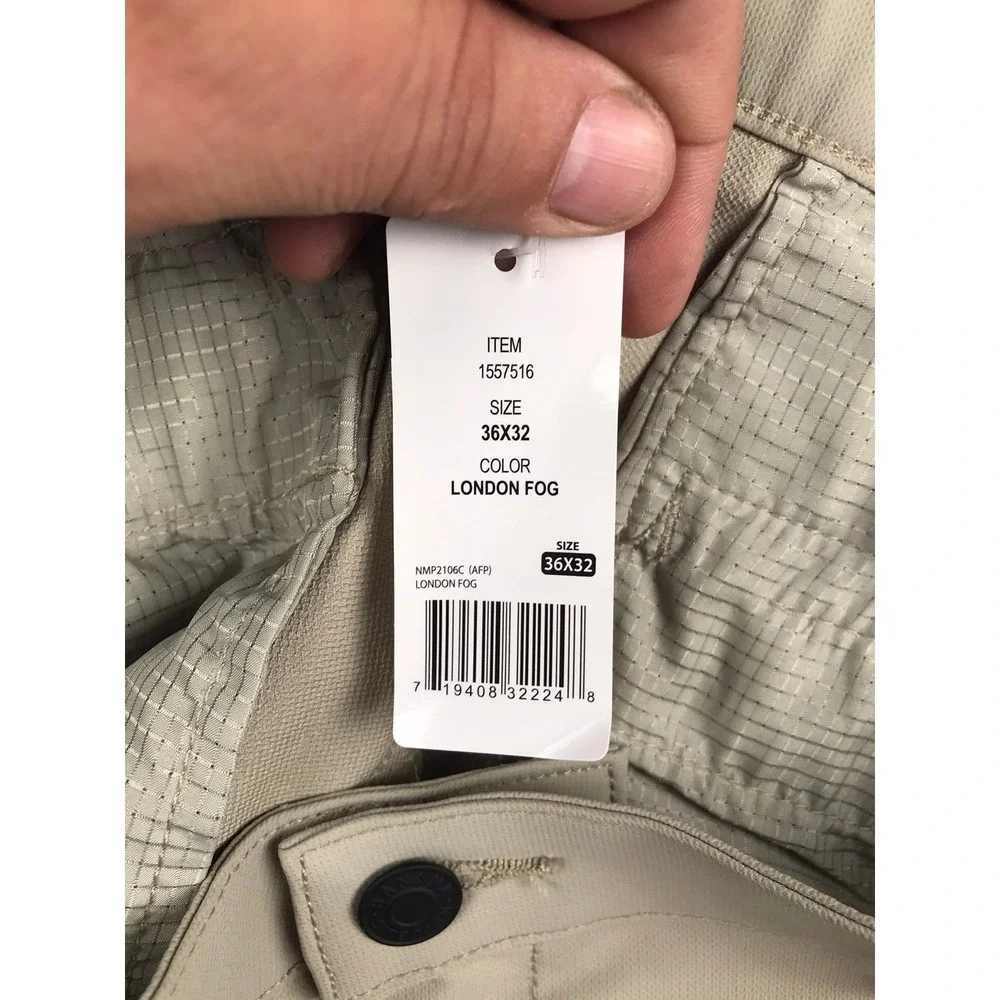Banana Republic Core Temp Pants Mens 36x32 London Fog Beige Chino Slim NEW
